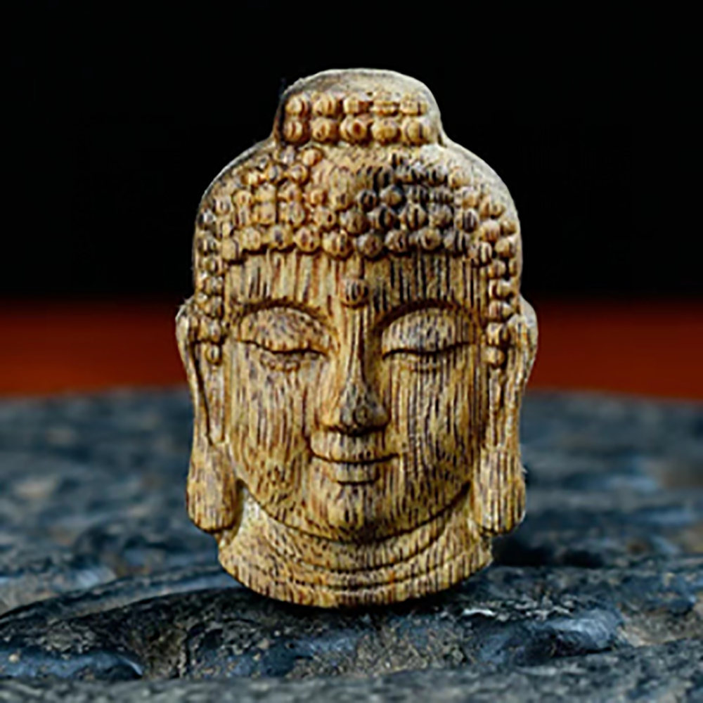 premium kynam agarwood "wisdom buddha" hand carved head pendant 4g premium kynam agarwood "wisdom buddha" hand carved head pendant 4g