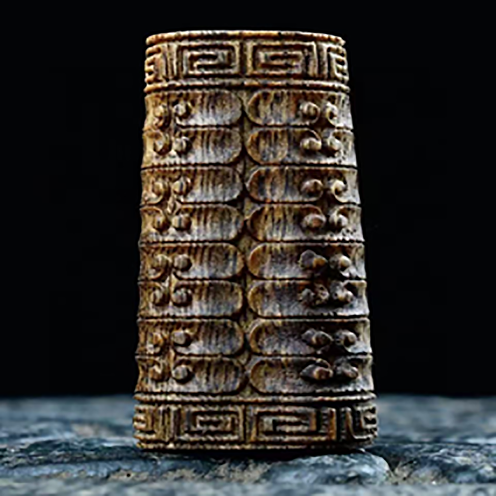 ancient "hui" pattern kynam agarwood dzi bead 10g ancient "hui" pattern kynam agarwood dzi bead 10g