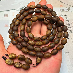 rare kynam agarwood "burl pattern" (liuba) 108 bead bracelet 25g