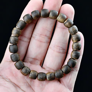 natural kynam agarwood "drum shaped" bead bracelet 10g