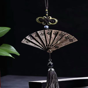 artisan kynam agarwood "folding fan" statement pendant 20g