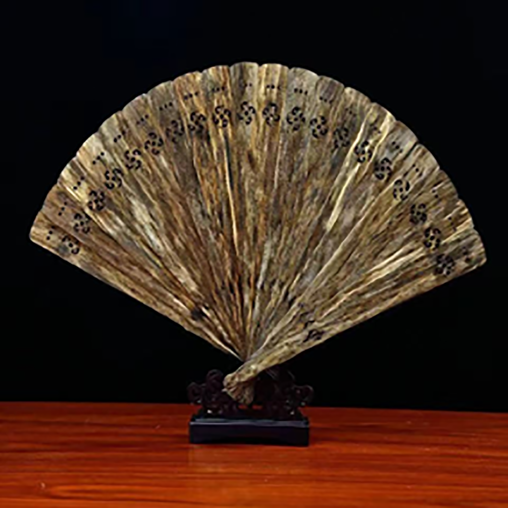 heritage kynam agarwood folding fan (ribbed style) 100g heritage kynam agarwood folding fan (ribbed style) 100g